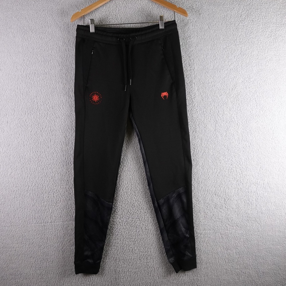 Venum Mens Performance Joggers Black Red MMA Training Pants‎ Medium Stretch